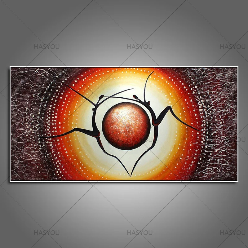 

100% HandPainted Sun Moon Dancing Home Wall Art Decor Landscape Dancers Oil Painting On Canvas Picture For Living Room