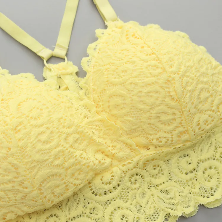 Бюстгальтер женский кружевной без косточек Бралетт во французском стиле с