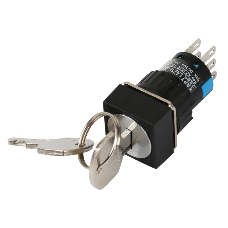 16 мм ключ замок поддерживается поворотный квадратный кнопочный переключатель 3