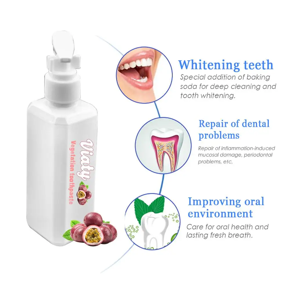 

Toothpaste Intensive Stain Removal Stain Whitening Toothpaste Fight Bleeding Gums Fresh Passion fruit Bottled Toothpaste