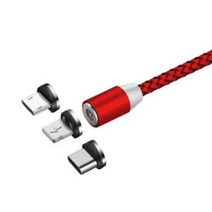 3 в 1 Магнитный кабель для iPhone 8 X Micro Тип usb C кабель 2A Быстрая зарядка 1 м магнит телефонные кабели для Samsung USB-C Кабо - Цвет: Red Cable Plug