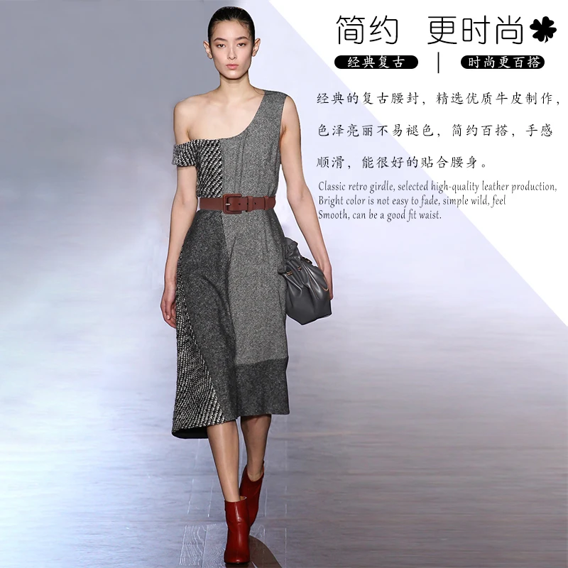 Верхний слой кожаный женский ремень натуральная кожа игла Пряжка Талия печать с