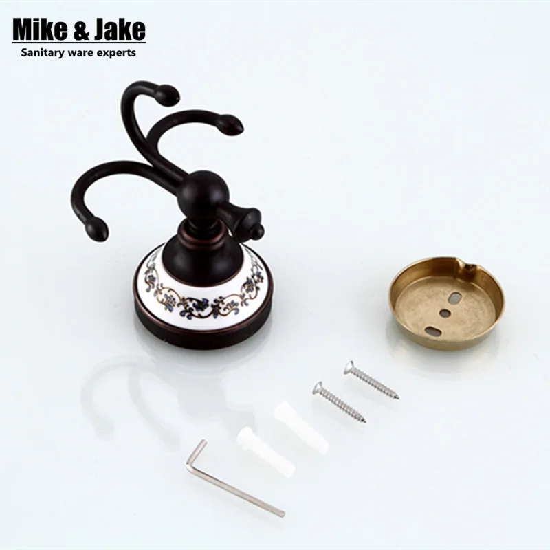 Черный Античный крючок для одежды латунные черные бронзовые Крючки халата