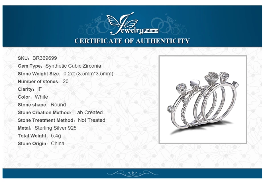Jewelrypalace сердце любовь годовщина обручальное кольцо 4 устанавливает настоящее
