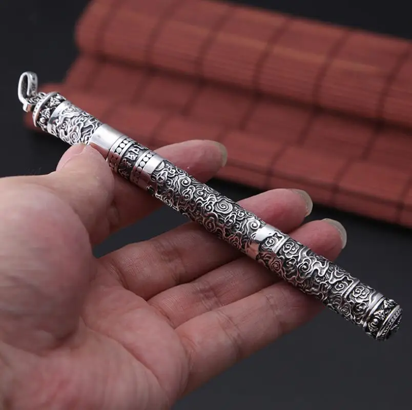 Чистое серебро, Стерлинговое Серебро 925 пробы, креативный Xiangyun, шесть слов, мантра, Гэй, чернила, кулон в виде перьевой ручки, S925 ювелирные изделия(FGL