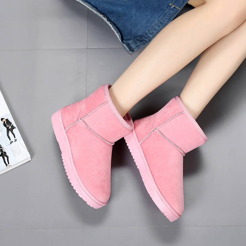 2017 новый зимний снег теплый розовый короткий ствол женщин с кашемир шерсть