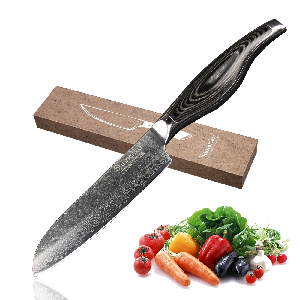 Sunnecko 5 &quotдюймовый нож Santoku кухонные ножи японский Дамаск VG10 сталь острый сильный