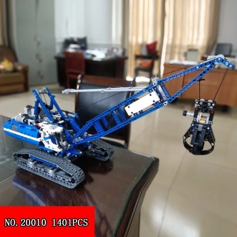 20010 Technology Series Mechanics Track Type Lifting Crane Assembling Alpinia Plastic Building Block Children Toys 1401pcs | Игрушки и