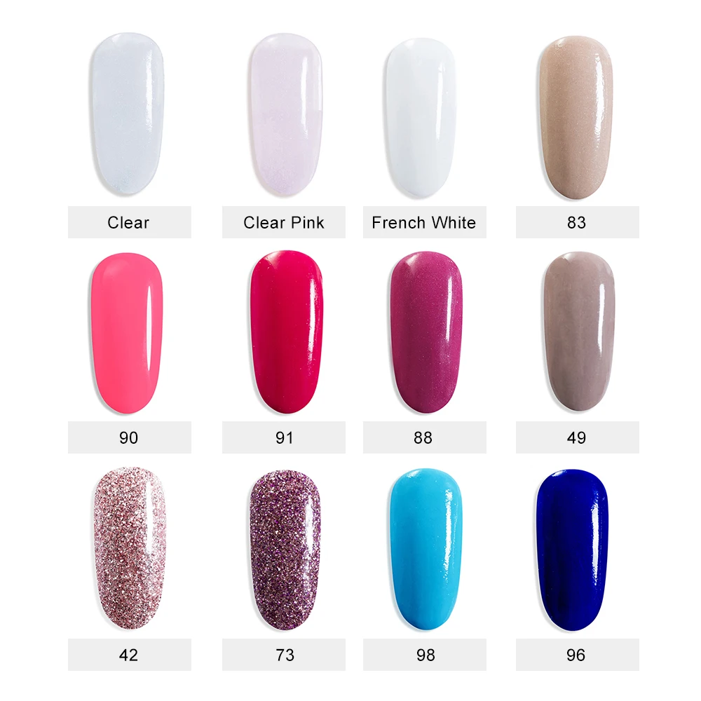 Набор для подачи пудры 6 в 1 чистая розовая Серебристая блестящая пудра ногтей с