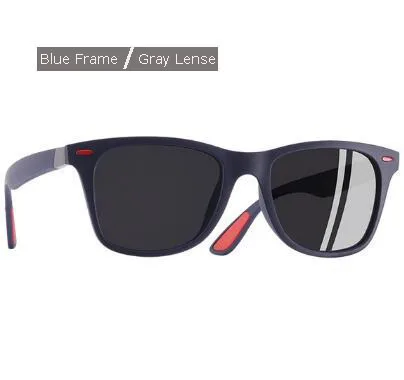 Dark Blue Gray Фирменный дизайн, Классические поляризованные солнцезащитные очки для мужчин и женщин, для вождения, квадратная оправа, солнцезащитные очки мужские женские очки, UV400 Gafas De Sol - Цвет линз: Dark Blue Gray