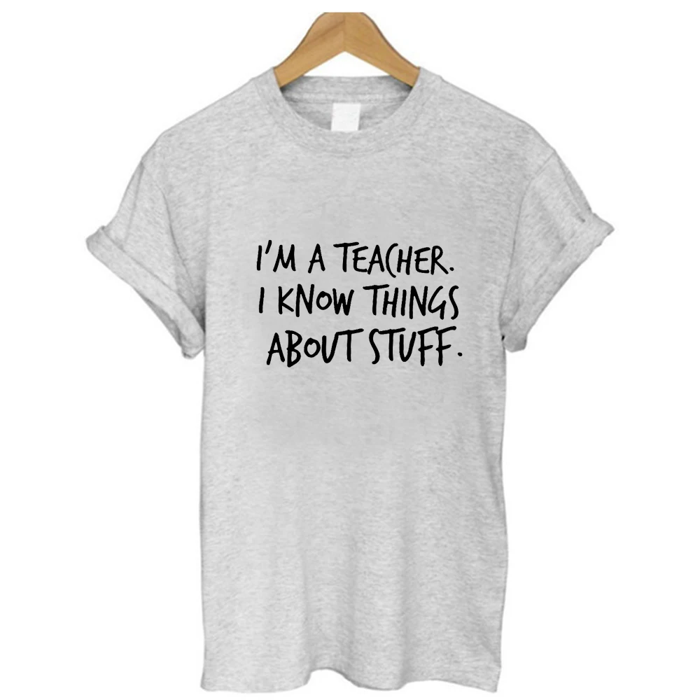 Я учитель печати хлопковая футболка для женщин короткий рукав феминизм животных