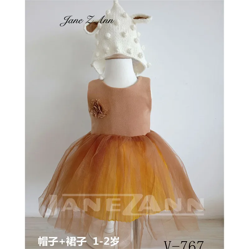 Jane Z Ann/детская одежда для фотосъемки; костюм для малышей от 6 месяцев до 1 года; студийная одежда принцессы с изображением кролика и кота