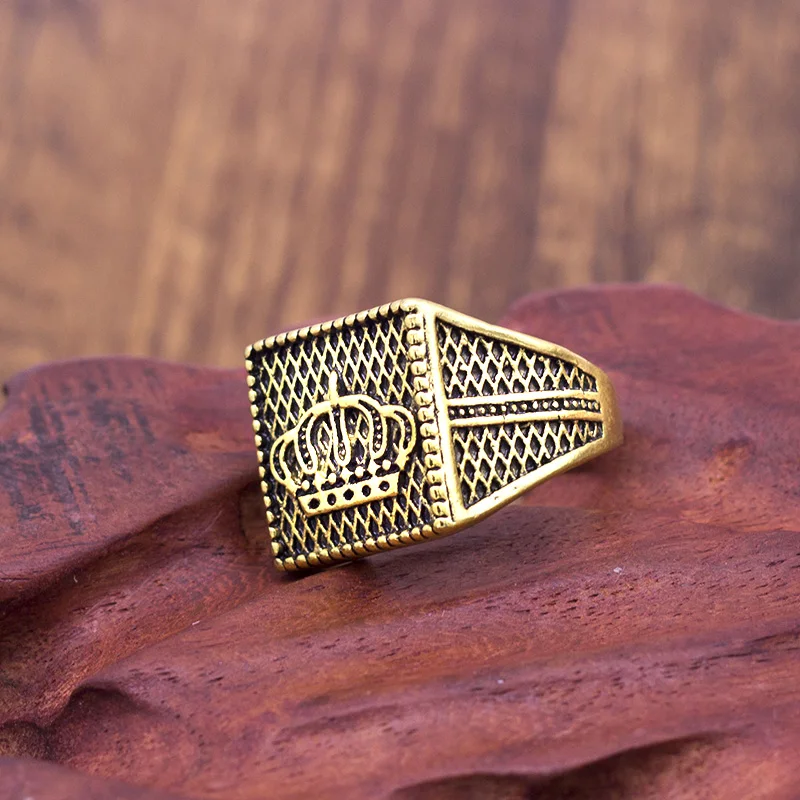 Модное кольцо в стиле хип-хоп со звездами и короной мужские аксессуары винтажное