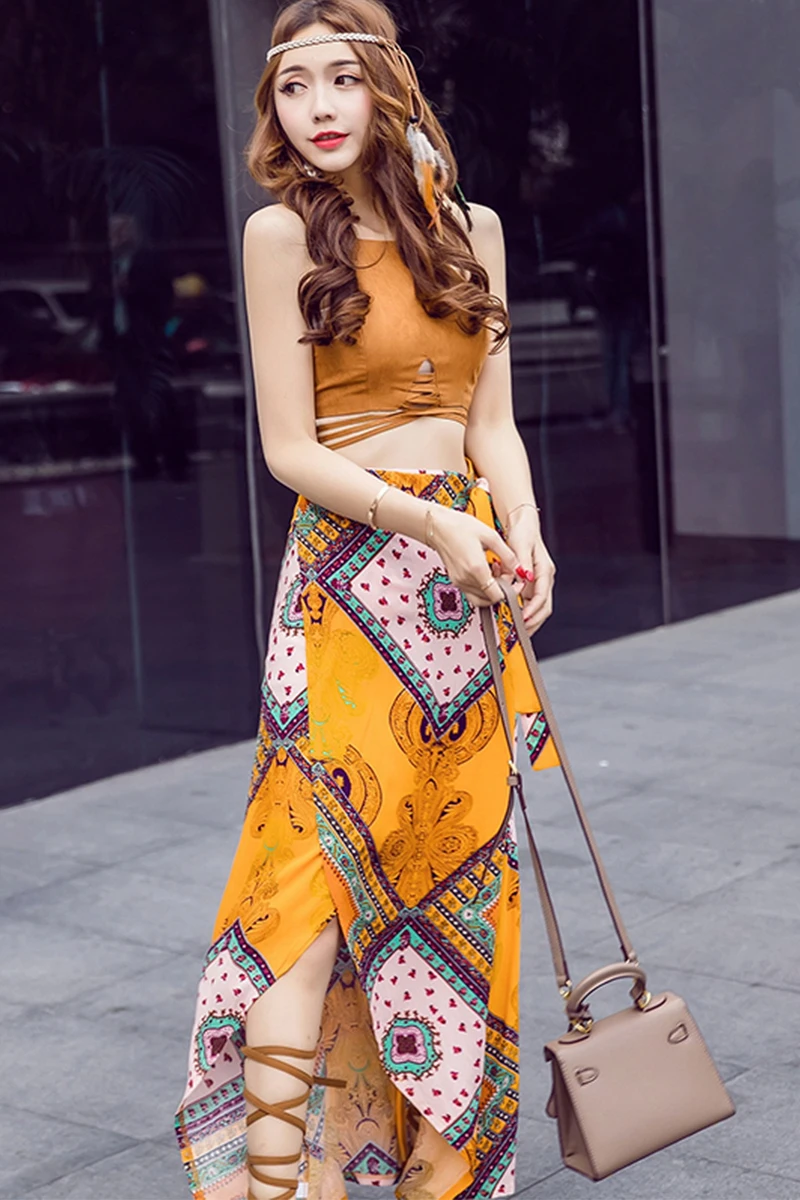 Женское платье с цветочным принтом KMETRAM длинное Пляжное Платье макси укороченный