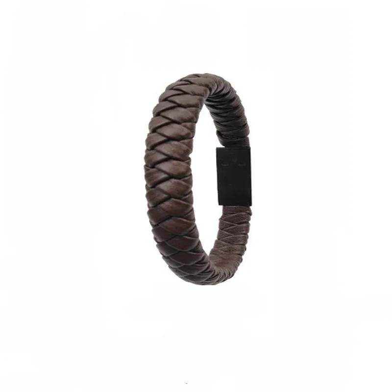Deep Coffee Открытый Портативный кожаный мини тип-c/8Pin/Micro USB браслет зарядное устройство данных зарядный кабель шнур синхронизации для Iphone X 8 Samsung S9 S8 - Цвет: Deep Coffee