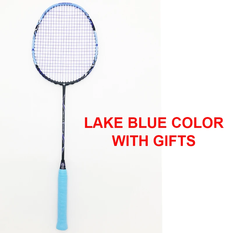 Lake Blue Color Esper 58 Grame легкий бадминтон ракетки графитное волокно углерода волокно 30Lbs для профессионалов с строка и подарки - Цвет: Lake Blue Color