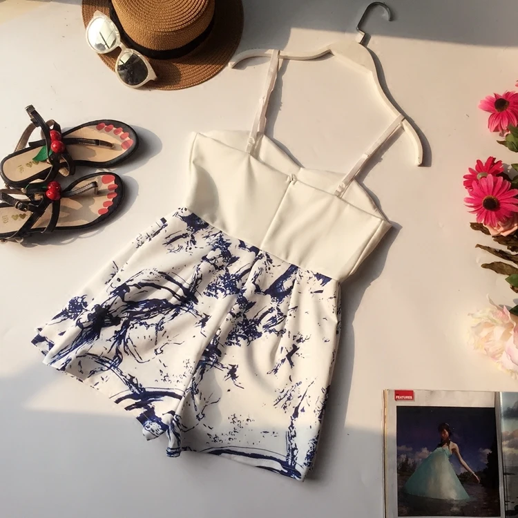 Новинка 2018 летние комбинезоны женские облегающие пикантные шорты в клетку