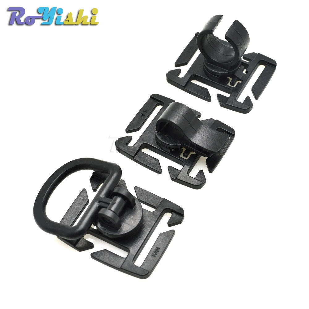 MOLLE Rotation Sternum Strap Tube Pipe Clip Holder Buckle Webbing 25mm Black