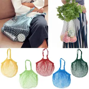 Повседневная женская сумка для покупок, многоразовые сумки для покупок с фруктовыми струнами, 2018 Горячая Распродажа, Хлопковая Сумка-тоут из сетчатой ткани, сумка через плечо с клапаном