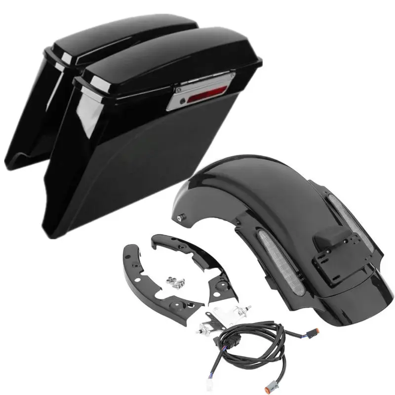 Мотоциклетные черные сумки из АБС пластика заднее крыло для Harley CVO Electra Street Glide King
