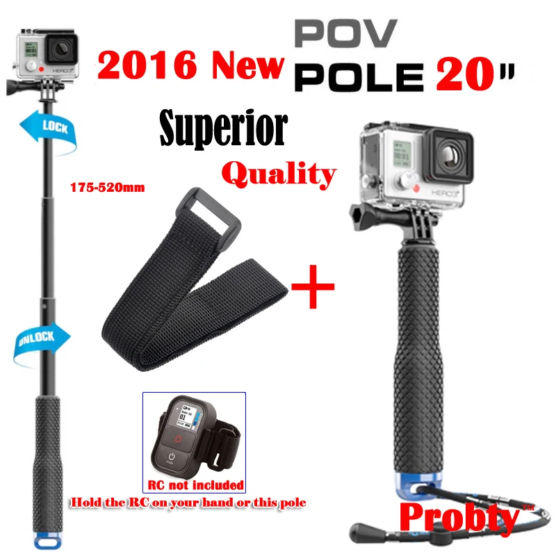 Алюминиевый Телескопический монопод для камеры GoPro HERO 4 3 +/2 SJ4000 XiaoMi Yi SJCAM новый POV