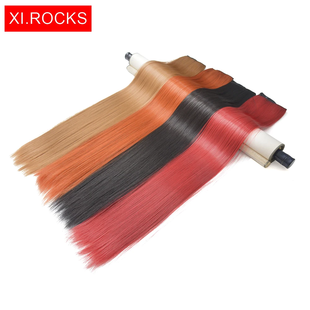 WJZ12070/1 p Xi. Rocks синтетический 70 см длинный прямой парик на заколках накладные волосы на заколках для наращивания волос черные парики для наращивания
