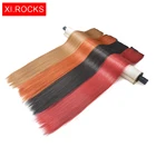 Синтетический длинный прямой парик Xi.Rocks, длина 70 см, на заколках, накладные волосы, черный парик, удлинитель волос, WJZ120701p