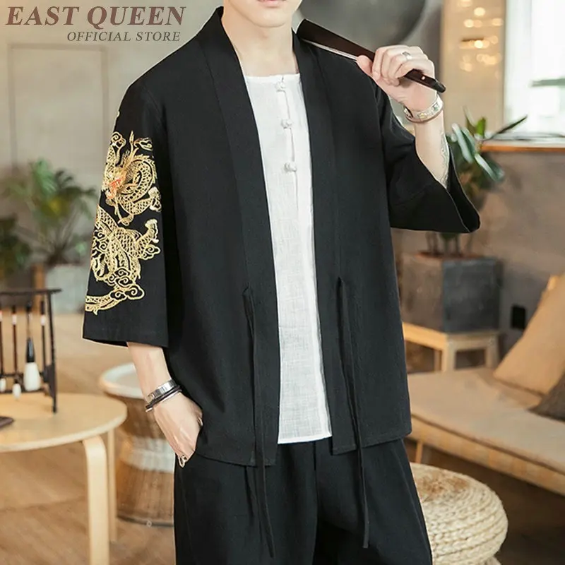 Кимоно Yukata Haori с японским драконом, кардиган, мужской костюм самурая, азиатская одежда, кимоно, куртка, Мужская рубашка Yukata Haori FF2174
