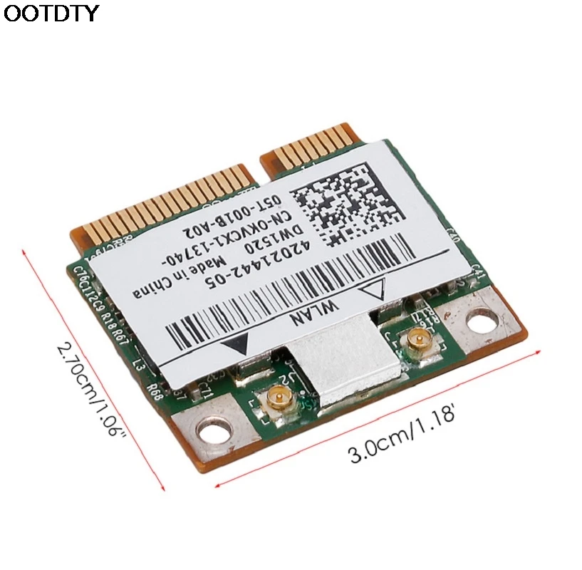 

DW1520 Dual Band Wireless AGN Half MINI PCI-E BCM943224HMS WIFI Card for DELL