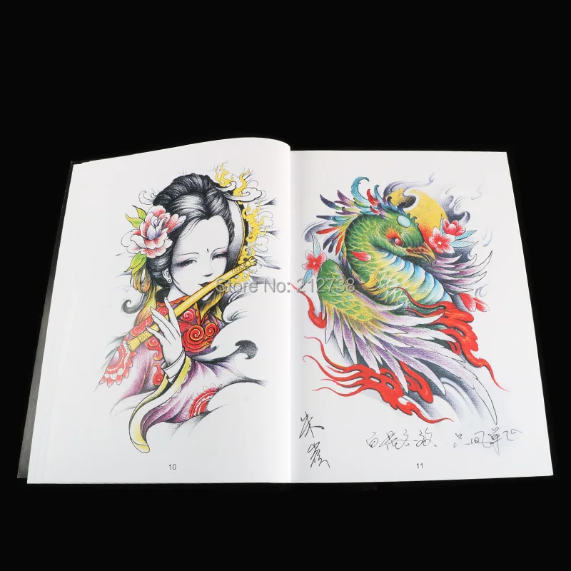 А4 традиционная тату флэш-книга KOI Dragon Skull Hannya Gril Elephant Bano тату-книги 80 страниц