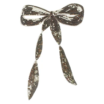 1577 sequin bow 2 шт., Украшенные бусинами и бантиком, женские нашивки с вышивкой и галстуком-бабочкой для вышивки, украшенные стразами, аппликация, сшитое платье, тканевая сумка, аксессуары для обуви - Цвет: 1577 sequin bow