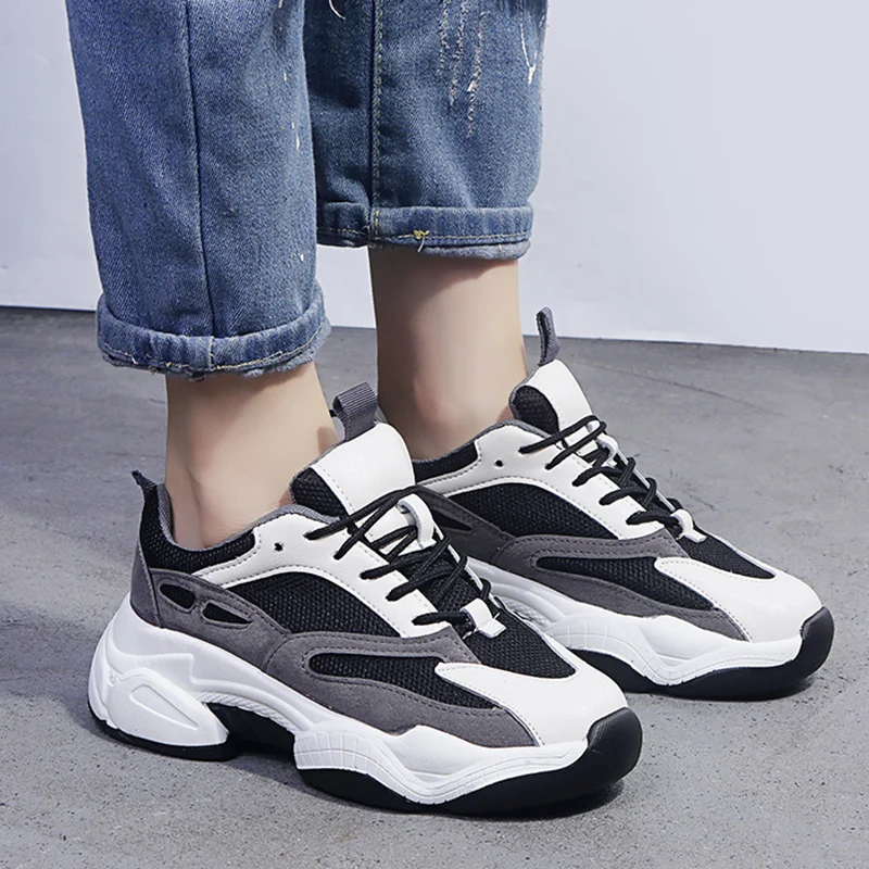 

Vintage Trendy Chunky Sneakers Womens Sneakers Ugly Dad Sneaker White Casual Shoes Woman Thick Platform Trainers 2021 Zapatillas