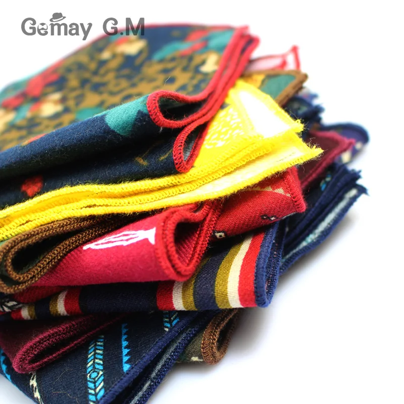 

Fashion Suits Flower Printing Pocket Square 25cm*25cm Men's Cotton Handkerchiefs Chest Towel Ladies Hanky Hankies for Men