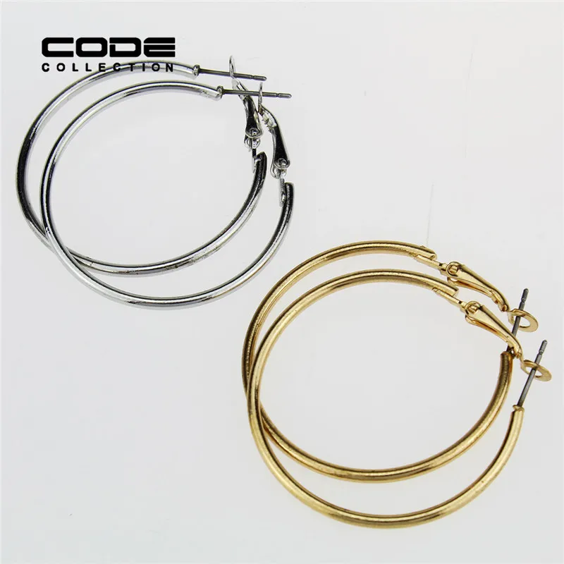 2015 мода ювелирных изделий сплава цинка круглый обруч серьги для женщин