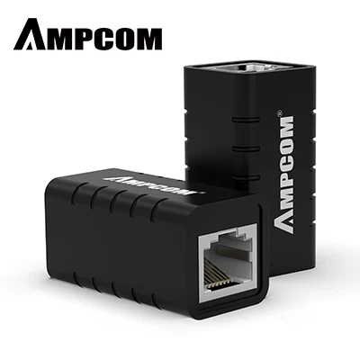 CAT6 Black AMPCOM RJ45 муфта 8P8C f-удлинитель Разъем LAN адаптер Встроенный Cat7/Cat6/Cat5e кабель Ethernet-молниезащиты - Цвет: CAT6 Black