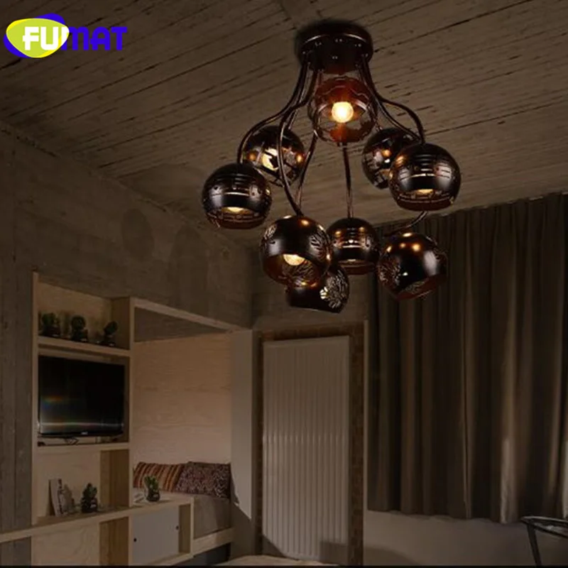 American Industrial Ceiling Lights Bar Retro Lamps Rusty Color Dinning Room Stairs Light Fixtures 9 Heads | Лампы и освещение