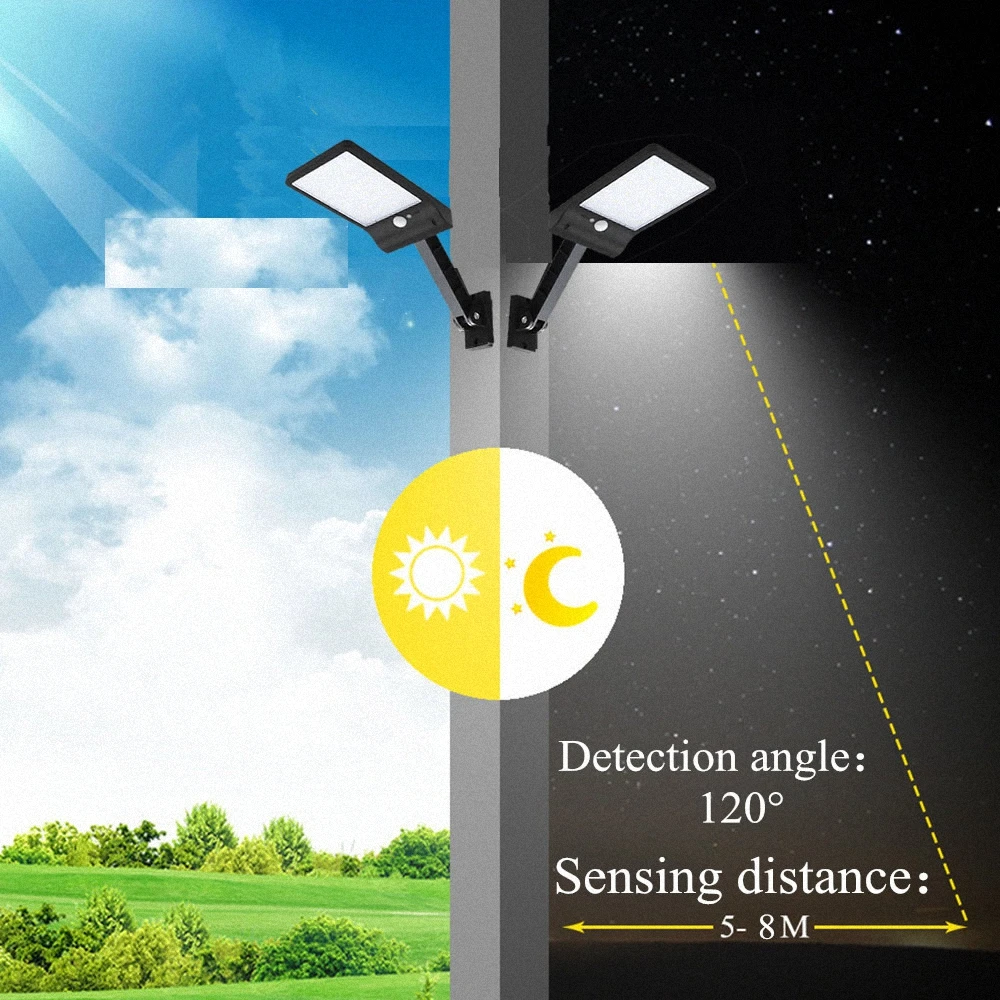 48 Светодиодный 800 лм солнечный светильник индукционный настенный человеческого