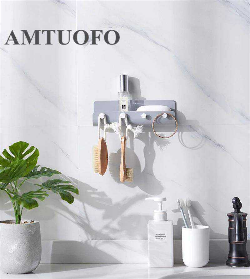 AMTUOFO Nordic Style Simple Fashion Sticky Hook Door Entrance Porch Wall Key Bag Kitchen Bathroom Towel Hanger Storage Rack | Дом и сад