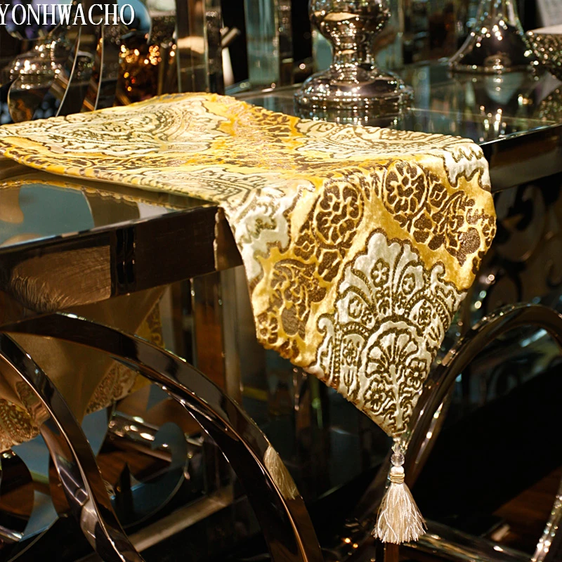 Роскошный Европейский вышитый Золотой Стол для телевизора кровати флага