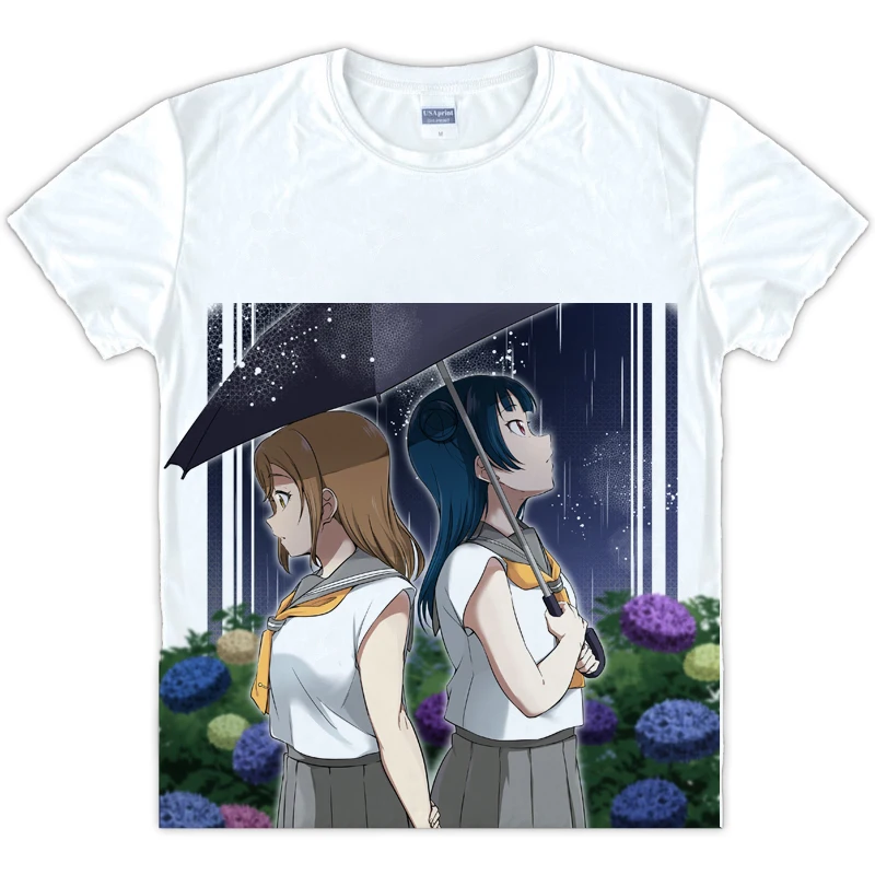 Аниме Love Live Sunshine Aqours футболка с короткими рукавами одежда унисекс белая футболка с коротким рукавом лето полиэстер DIY обычная футболка