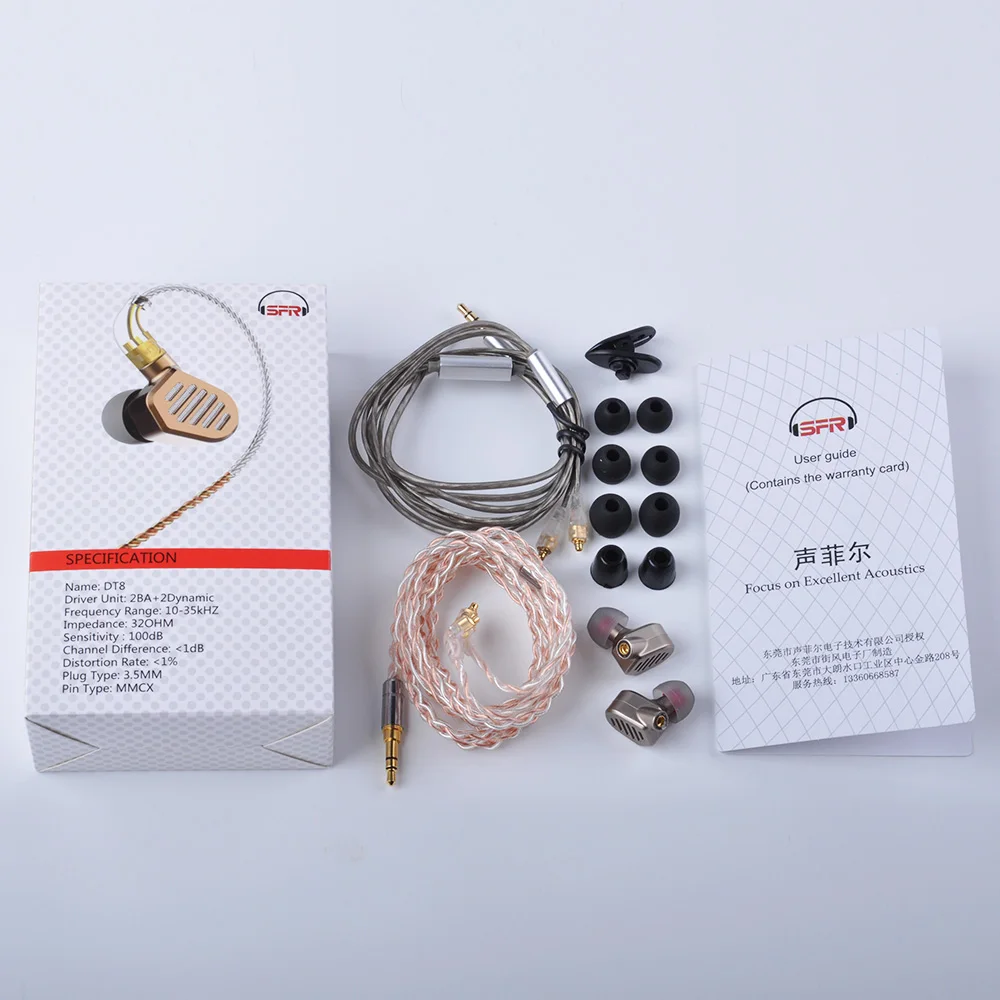 2018 SENFER DT8 2BA + 2DD гибридные наушники-вкладыши HIFI DJ металлические спортивные