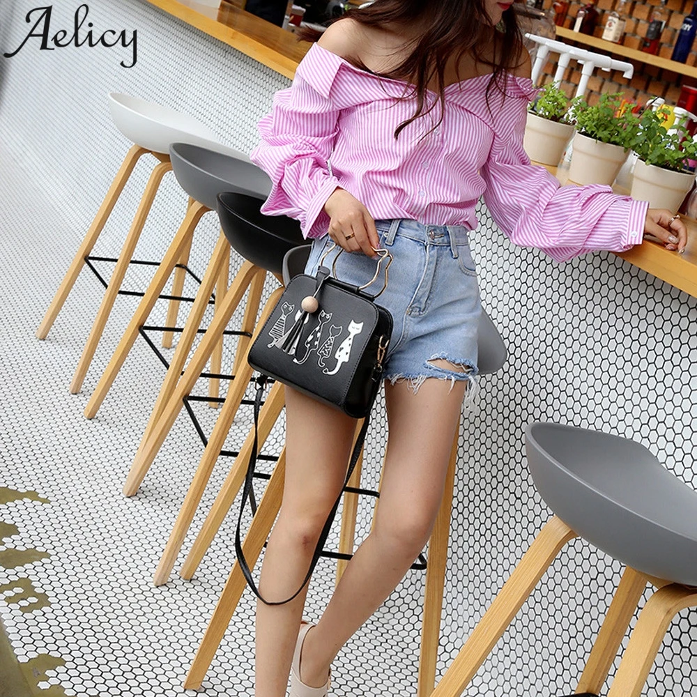 Aelicy 2019 модная женская сумка через плечо с рисунком кошки кролика животного