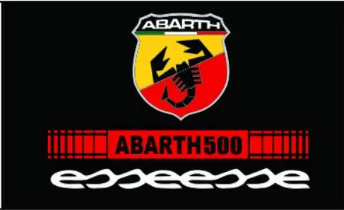 Banner car flag Fiat Abarth 3ftx5ft 100% Polyester