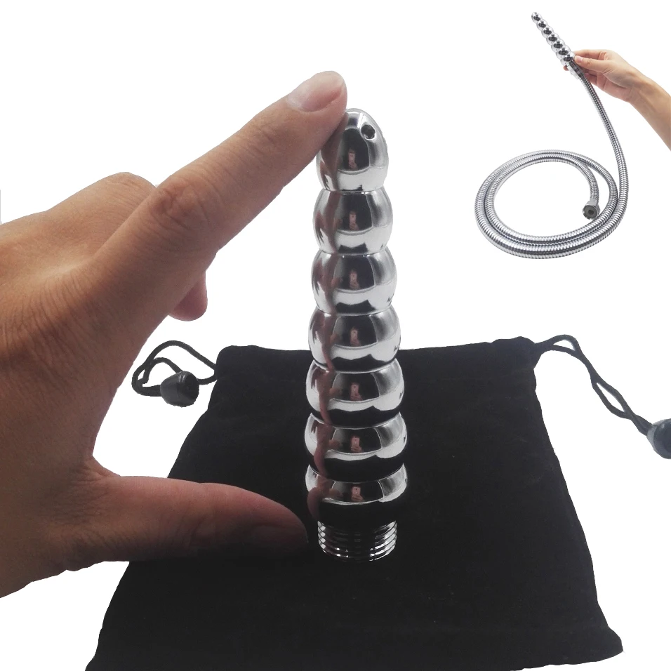 Анальная клизма camaTech с 7 бусинами для очистки душа нержавеющая сталь