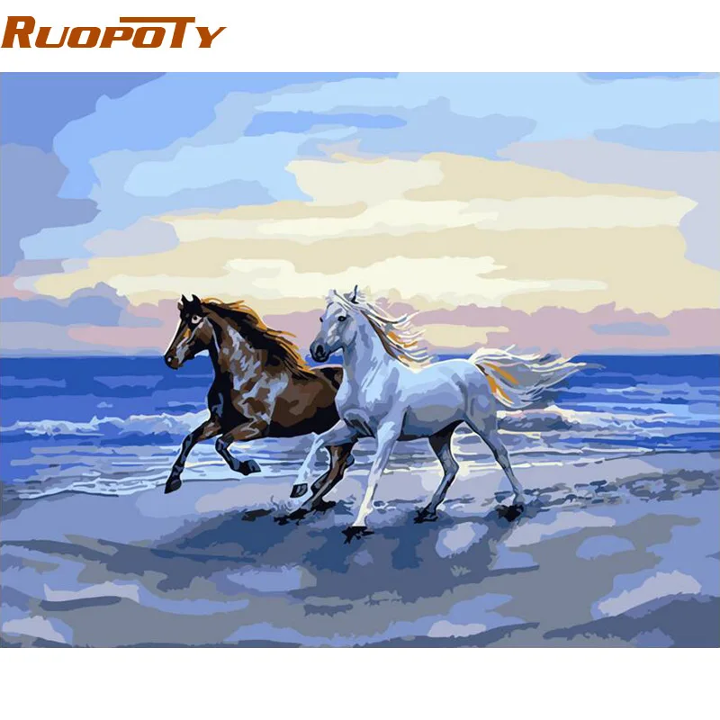 Набор для рисования по номерам на холсте лошади с коробкой|diy painting|painting diyanimal painting