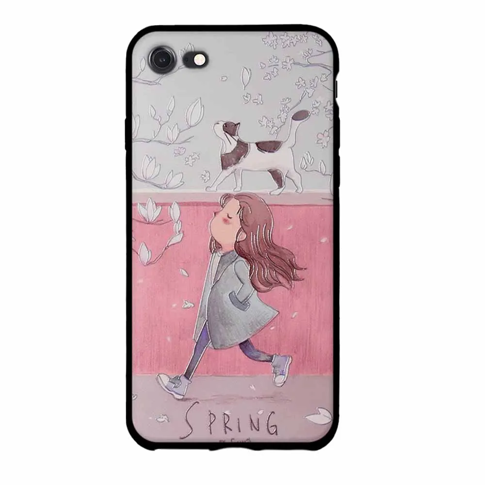 Мягкий чехол из ТПУ для Apple iphone 7 8 мультяшная Силиконовая задняя крышка 7/8 4