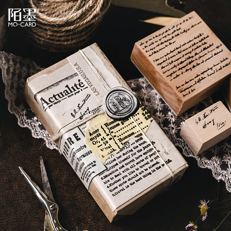 Винтажная английская газета стихи штамп DIY деревянные и резиновые штампы для скрапбукинга канцелярские товары Скрапбукинг Стандартный штамп