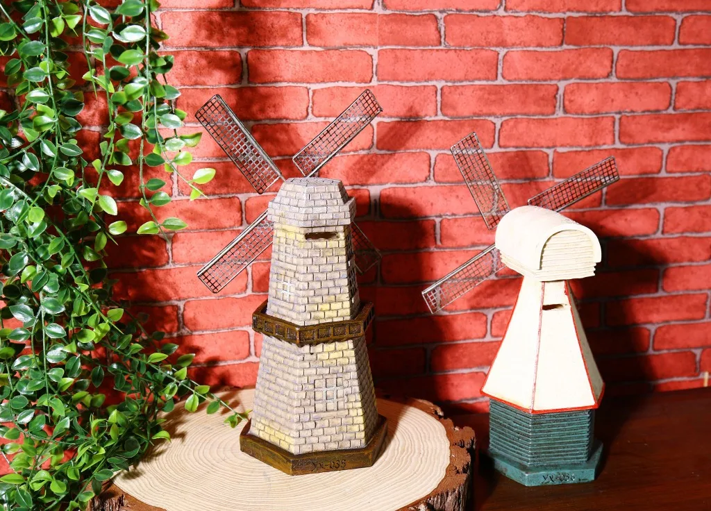 Retro Dutch Windmill Model Craft Placement Coffee Shop Cabinet Wine Decorations Creative Furnishings Home Decor | Дом и сад