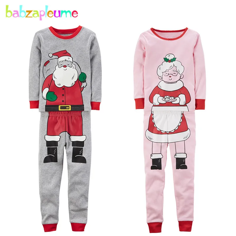 

babzapleume Toddler Christmas Outfits For Baby Boys Cartoon Cute T-shirt+Pants Little Girls Clothes Children Clothing Set BC1713
