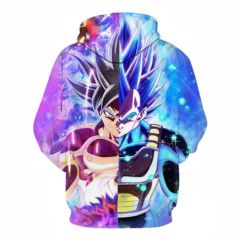 Аниме толстовки Dragon Ball Z с капюшоном и карманами малыш Гоку 3D пуловеры для женщин